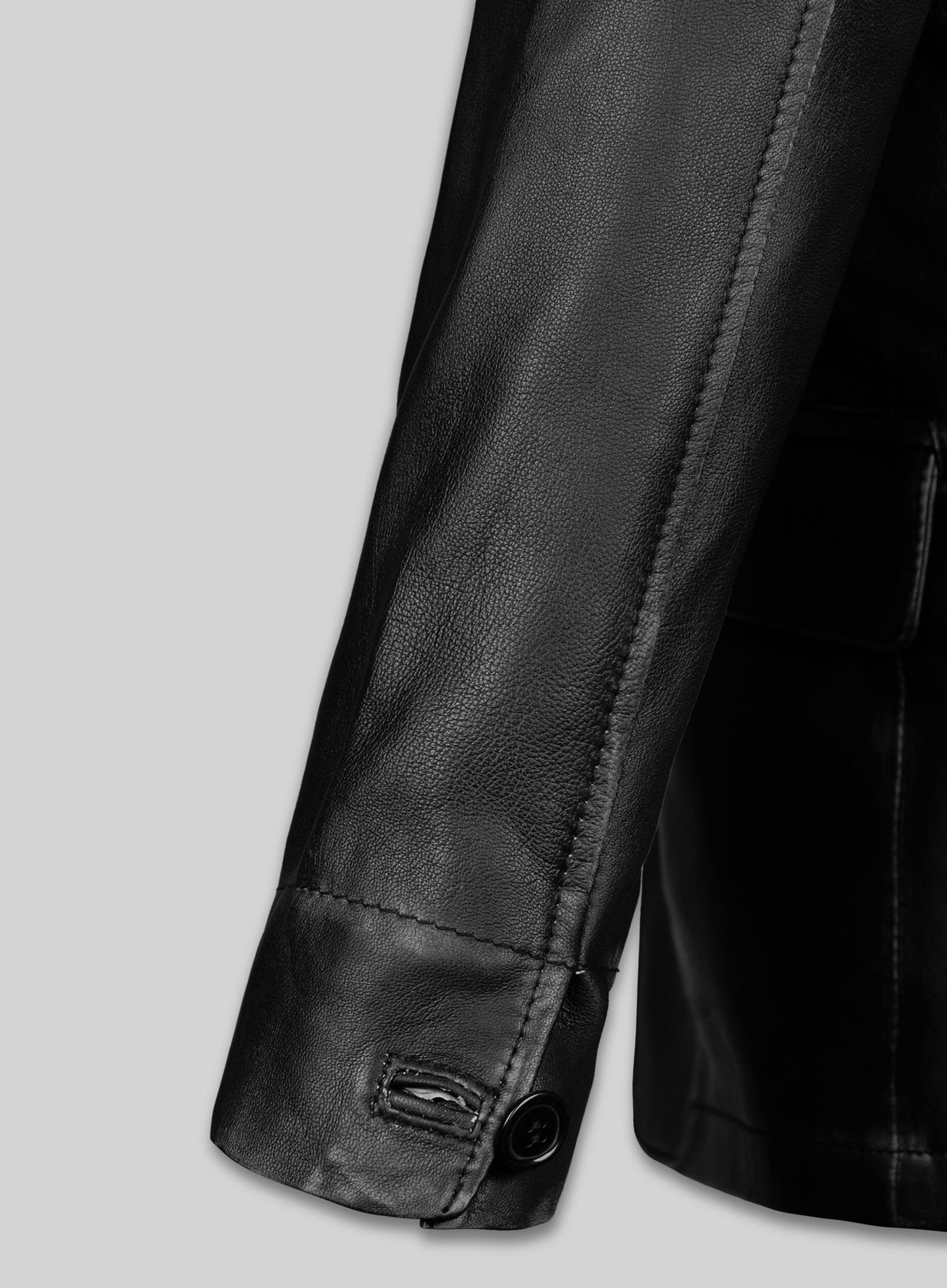 Rubbed Black Will Smith Leather Blazer