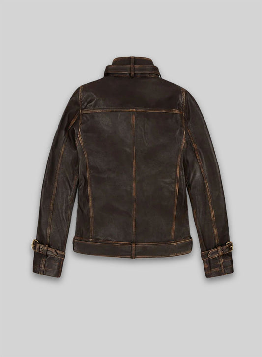 Rubbed Brown Captain America Scarlett Johansson Leather Jacket