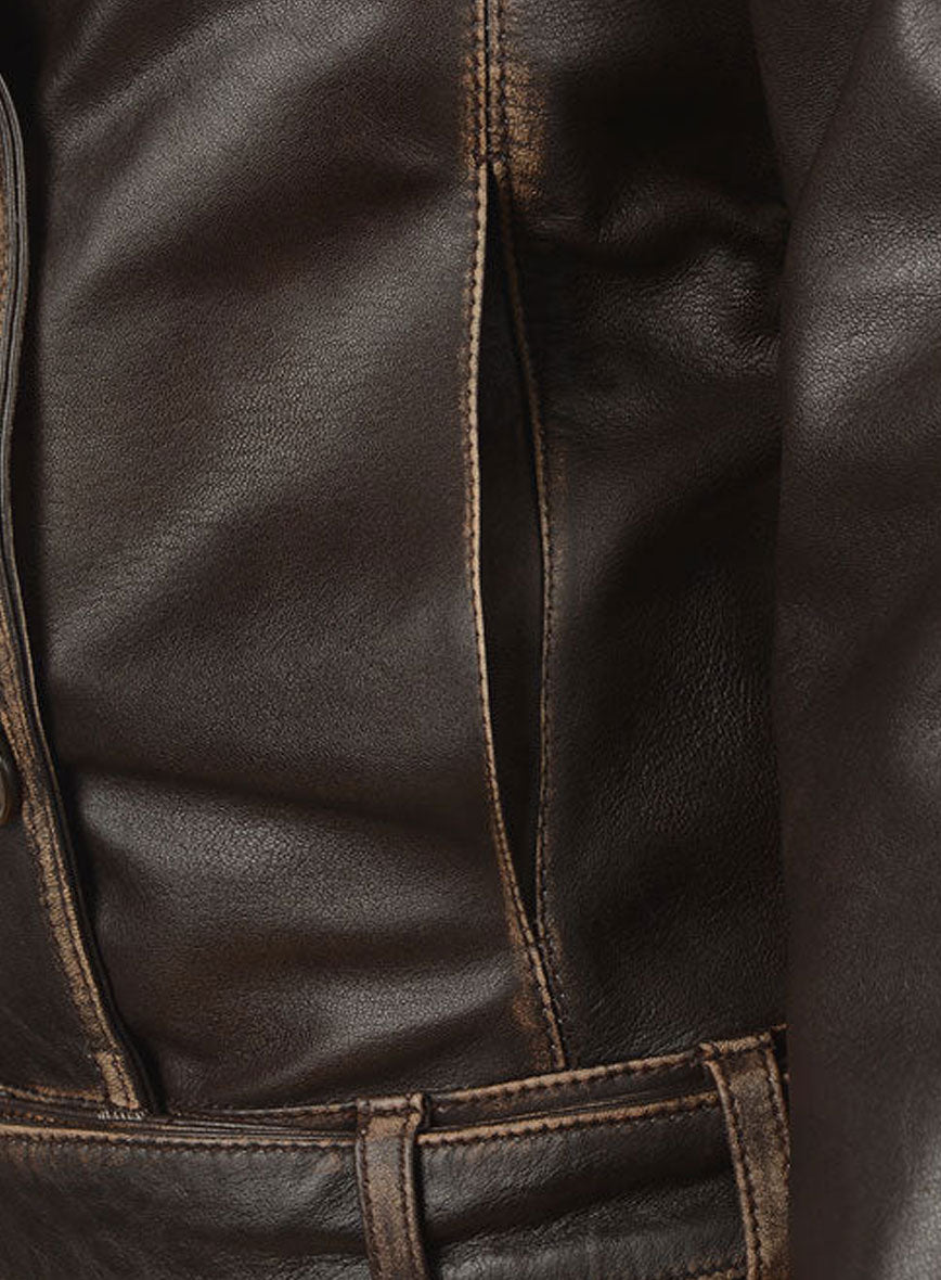 Rubbed Brown Captain America Scarlett Johansson Leather Jacket