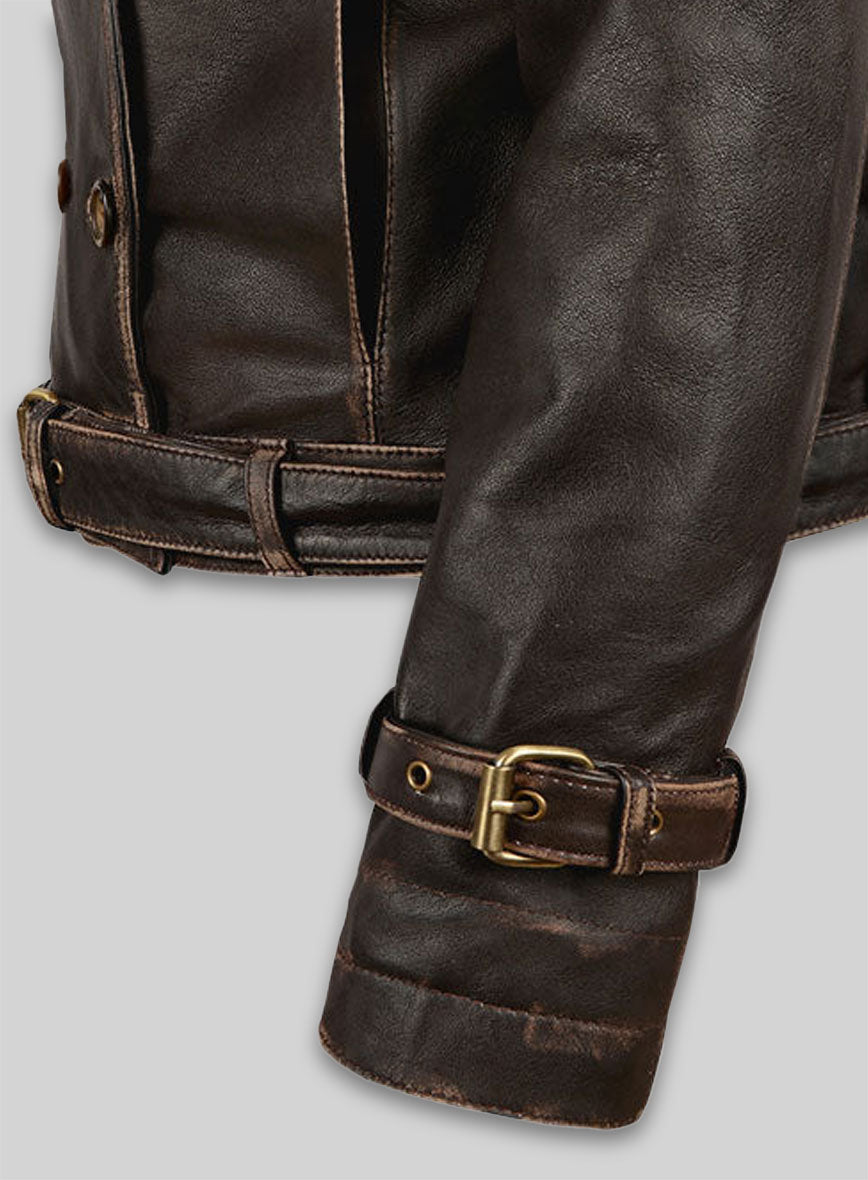 Rubbed Brown Captain America Scarlett Johansson Leather Jacket