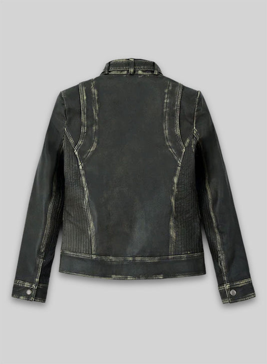 Rubbed Charcoal Leather Jacket # 217