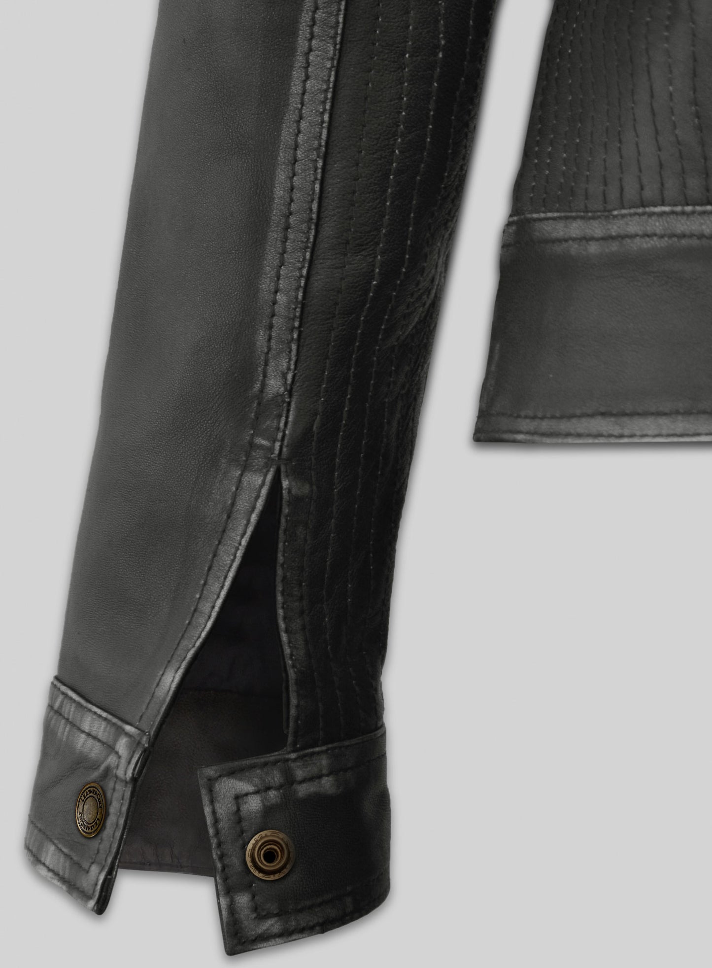 Rubbed Charcoal Leather Jacket # 217