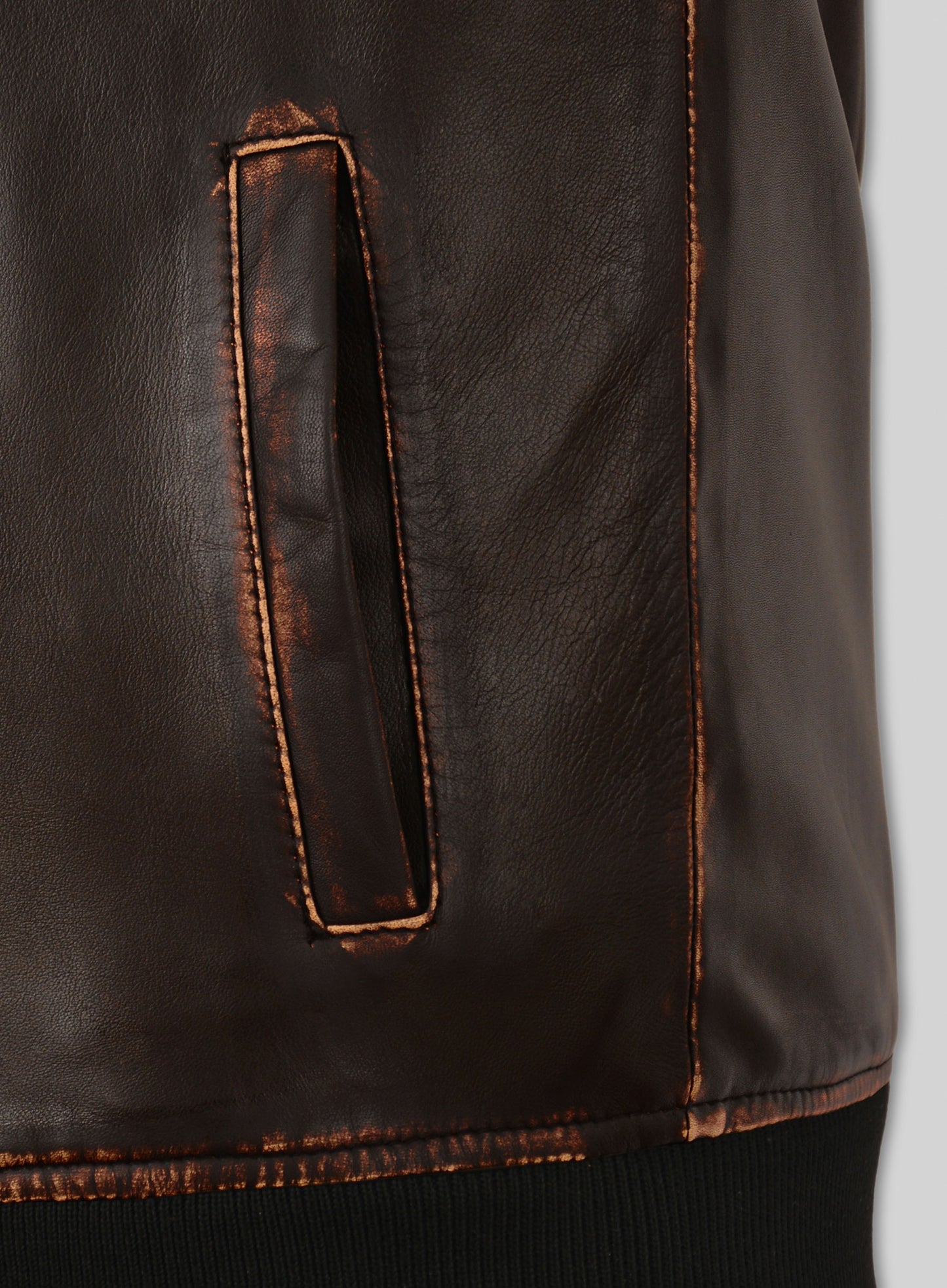 Rubbed Dark Brown Lionel Messi Leather Jacket #1