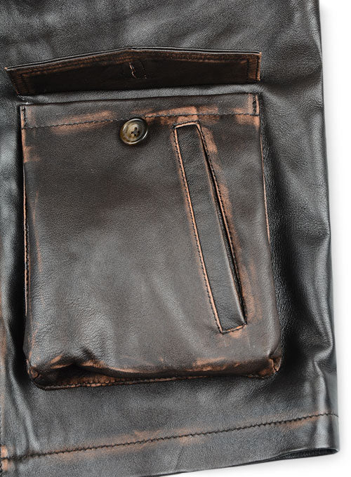 Rubbed Dark Brown Jensen Ross Supernatural 7 Leather Jacket - LeatherCult