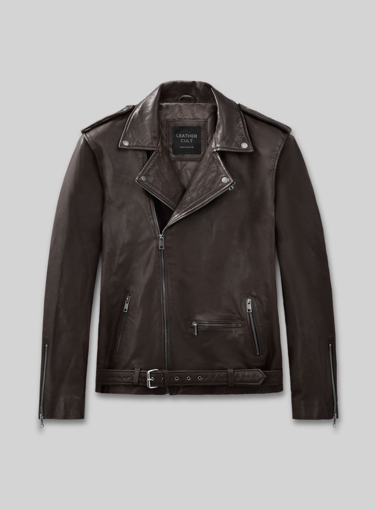 Letting it ride leather jacket - brown main image 1