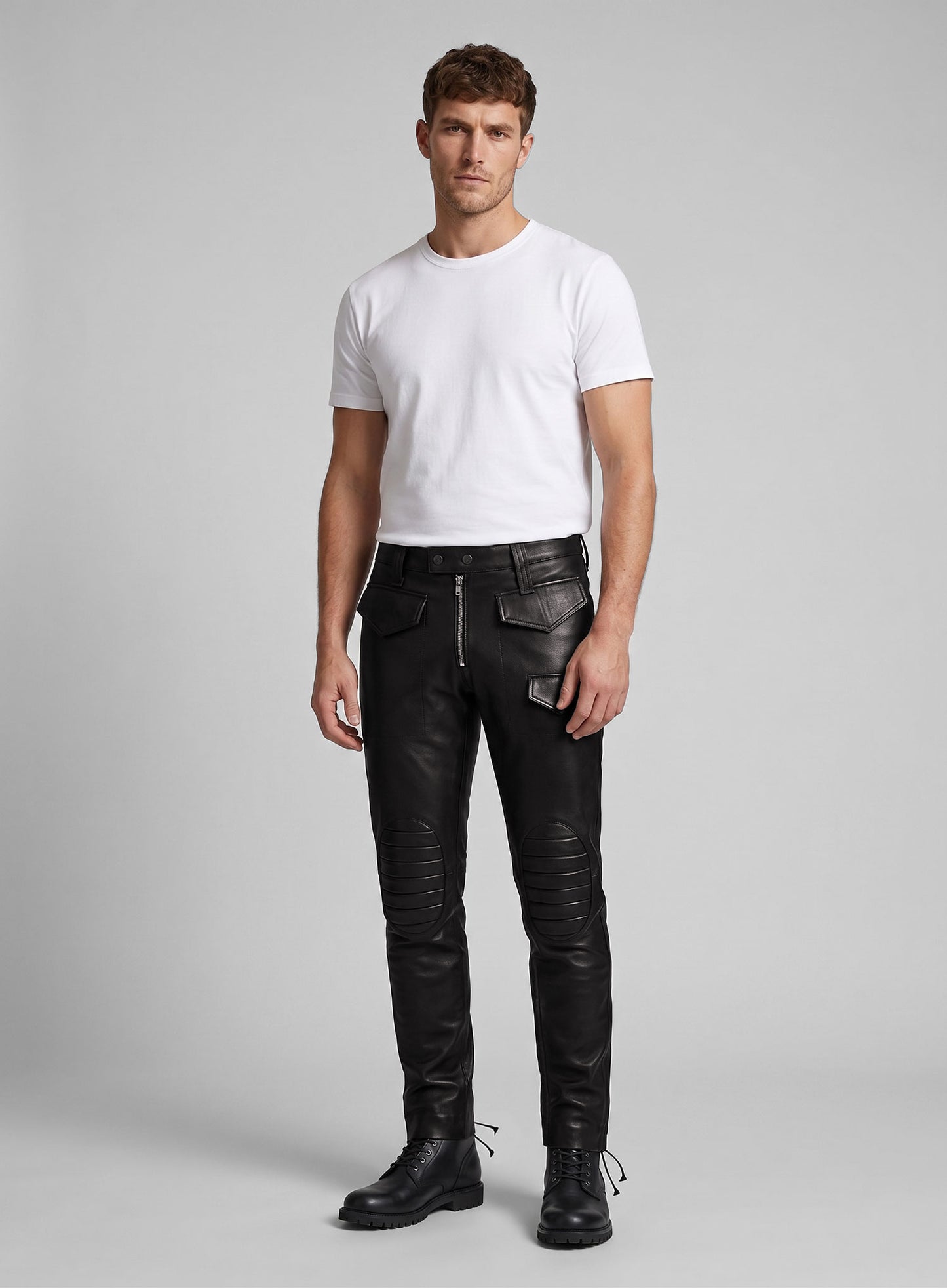 Ryder Leather Biker Jeans