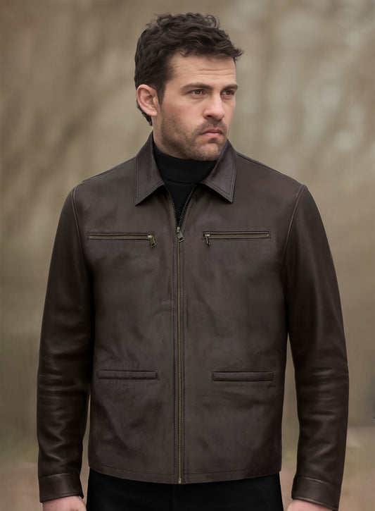 Sam Worthington Kidnapping Mr Heineken Leather Jacket