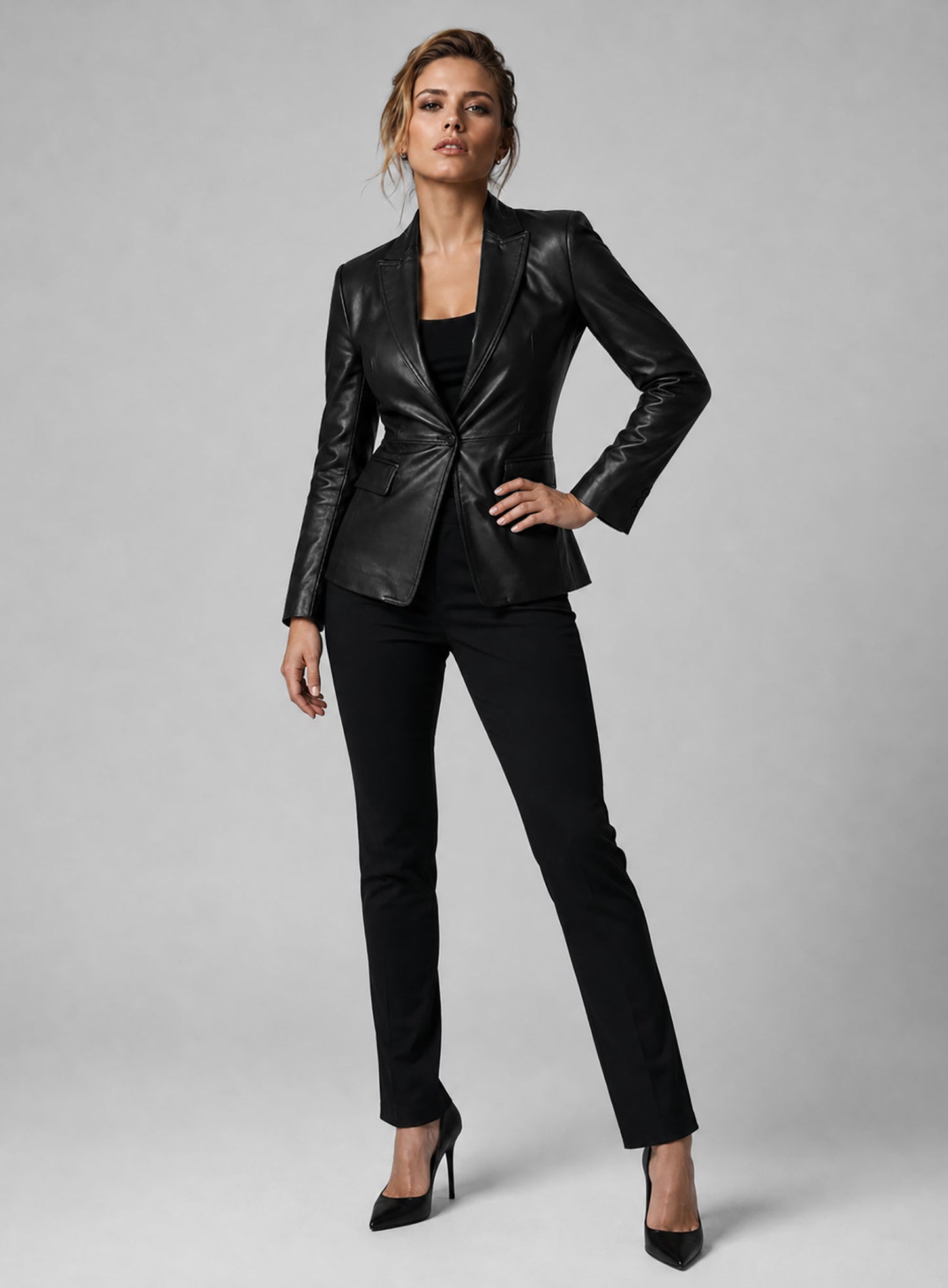 Scarlett Johansson The Winter Soldier Leather Blazer