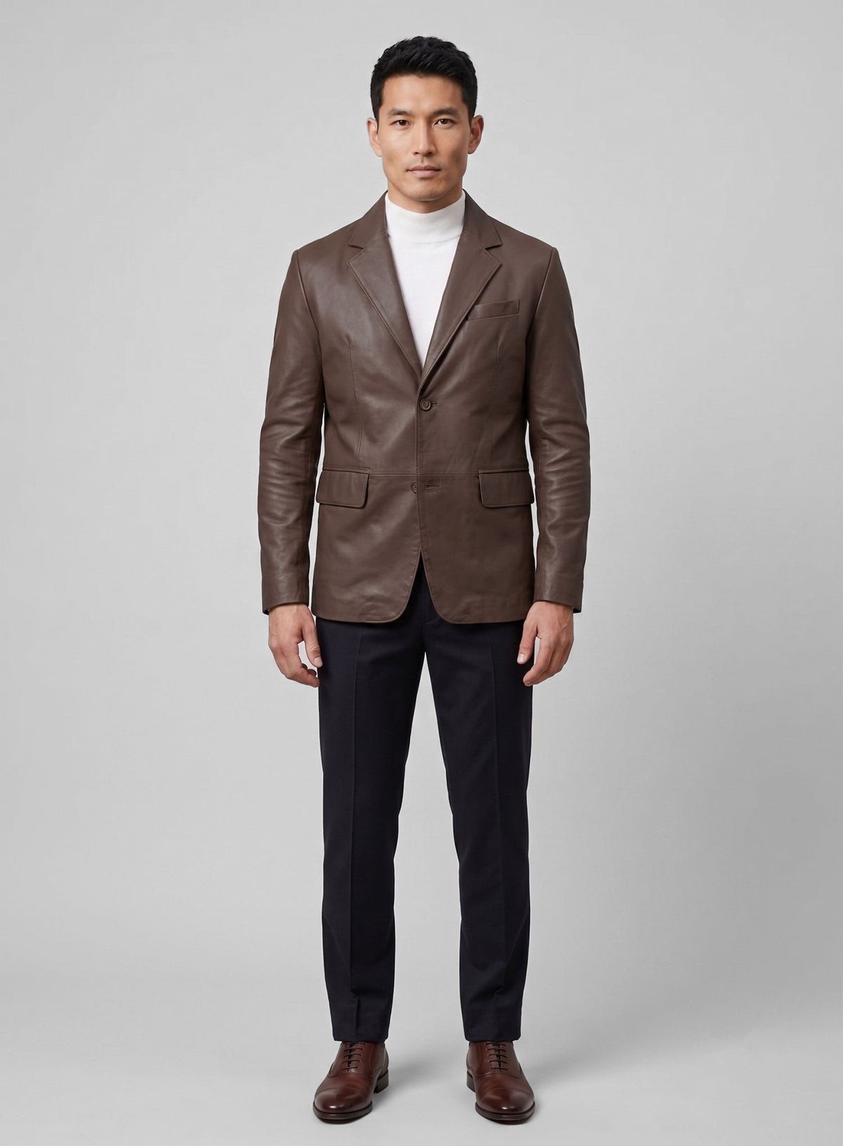 Scottish Brown Lambskin Leather Blazer