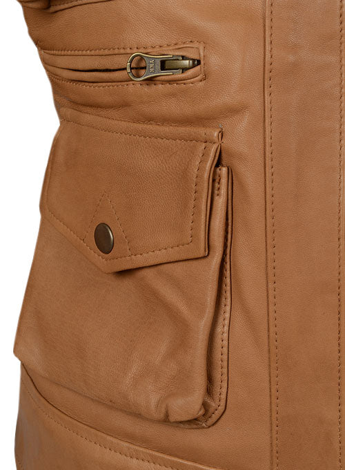 Soft Hunter Tan Washed & Wax Leather Jacket # 235 - LeatherCult