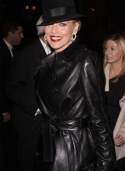 Sharon Stone Leather Trench Coat - LeatherCult