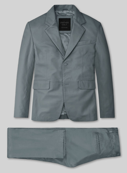 Sherpa Gray Lambskin Leather Suit