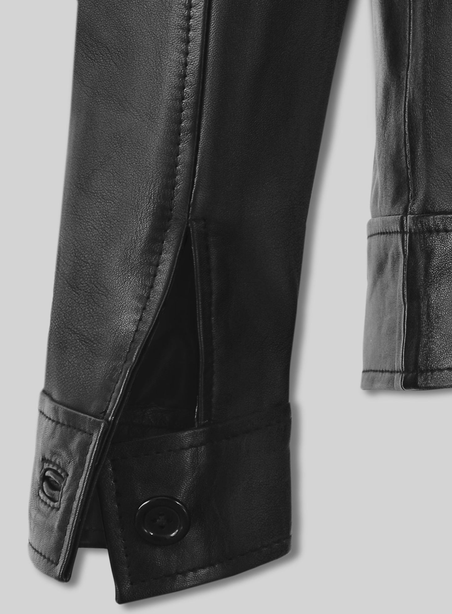 Short Trench Leather Jacket