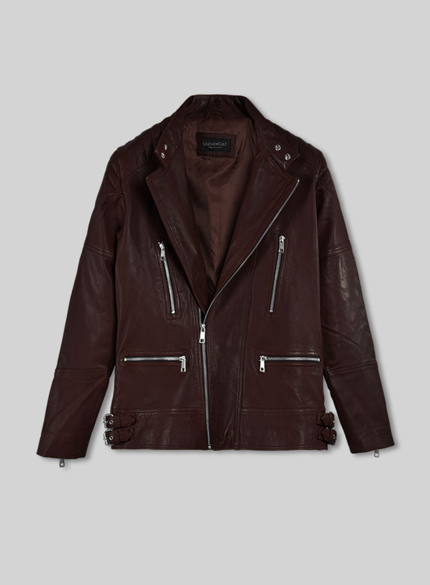 Shotgun Burgundy Moto Leather Jacket – LeatherCult