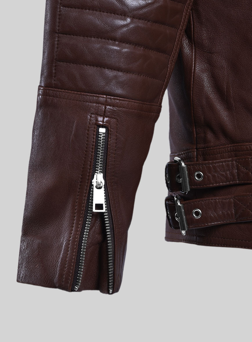 Shotgun Burgundy Moto Leather Jacket