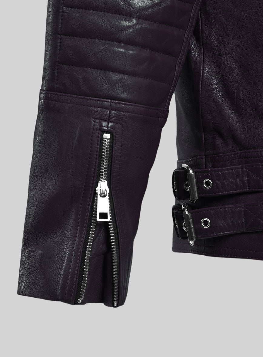 Shotgun Purple Moto Leather Jacket