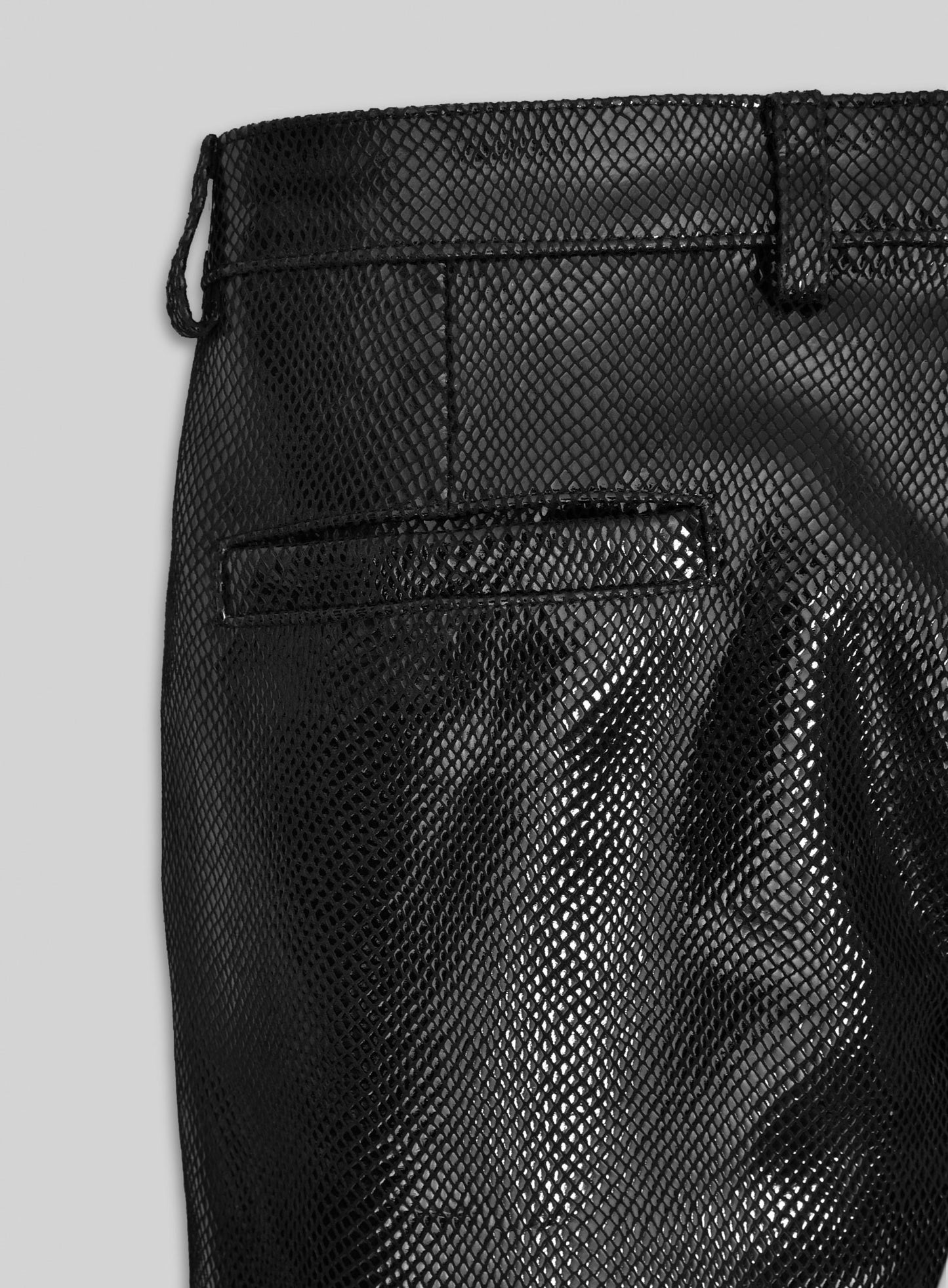 Snake Embossed Double Breasted Leather Suit