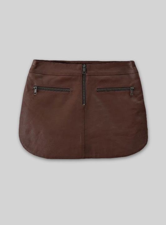 Soft King Brown Hilary Duff Leather Skirt - M Mini