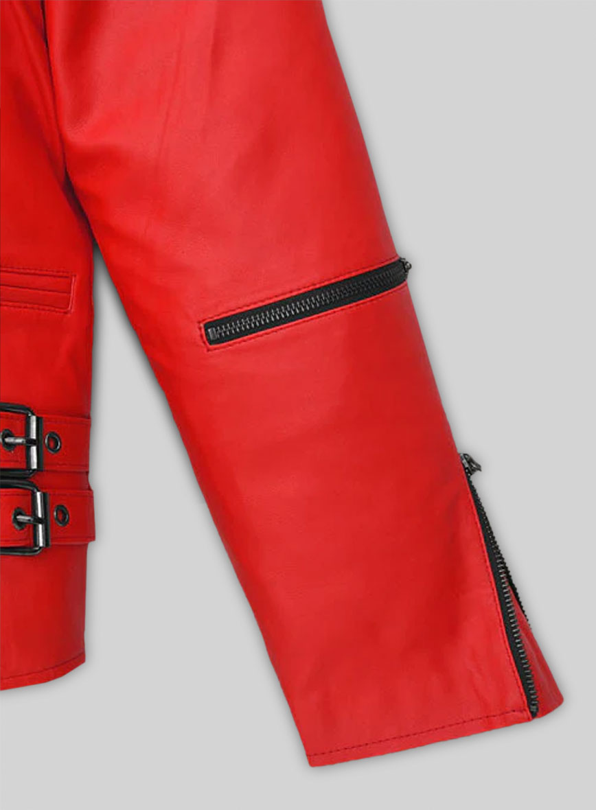 Soft Blood Red Leather Jacket # 903