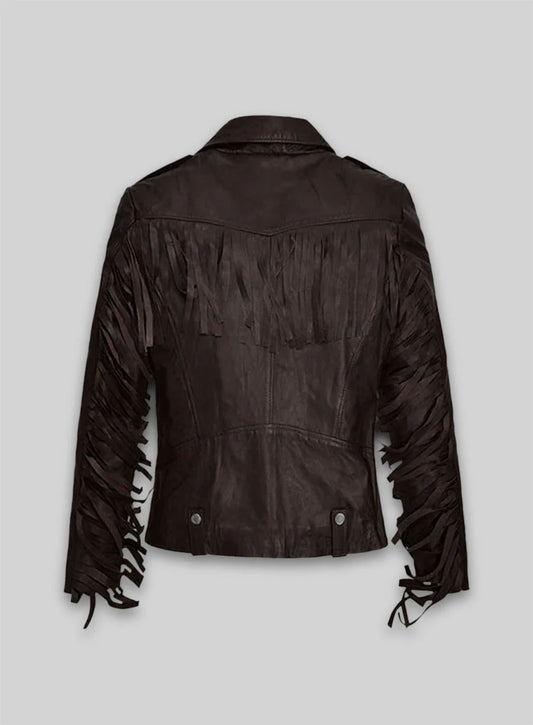 Soft Brown Washed & Wax Kendall Jenner Leather Jacket #3