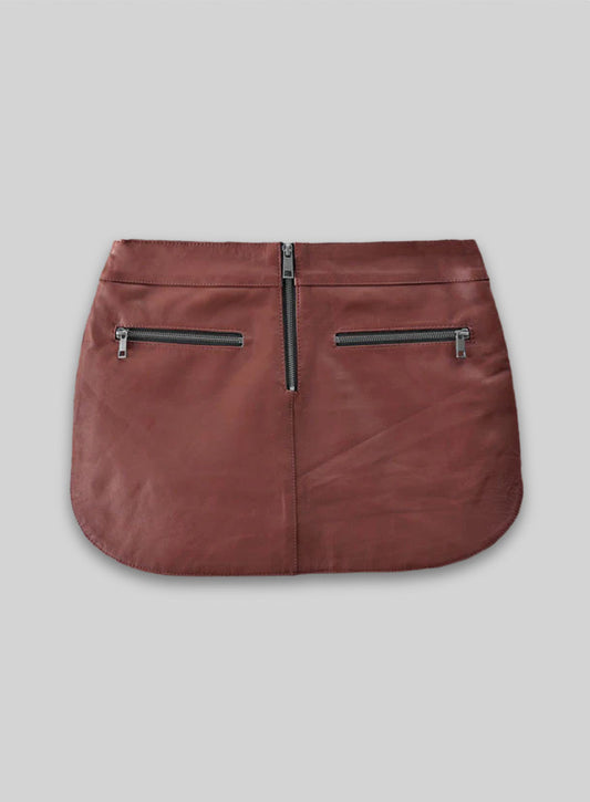 Soft Fermented Burgundy Hilary Duff Leather Skirt
