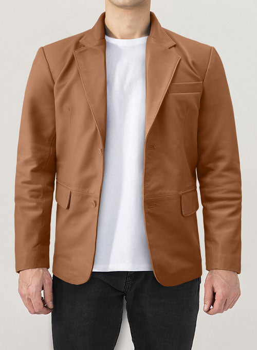 Soft Hunter Tan Leather Blazer - LeatherCult