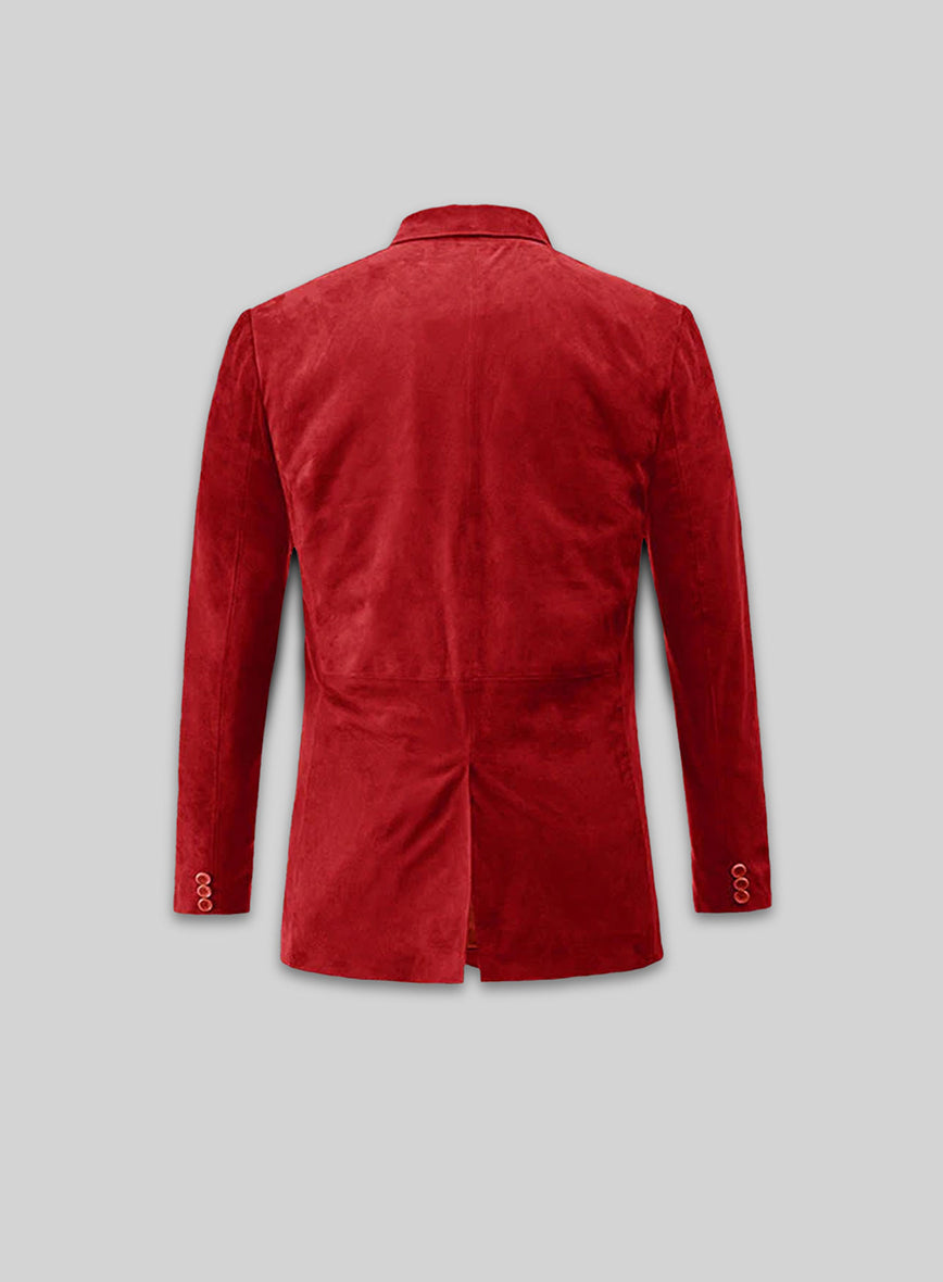 Soft Lava Red Suede Leather Blazer