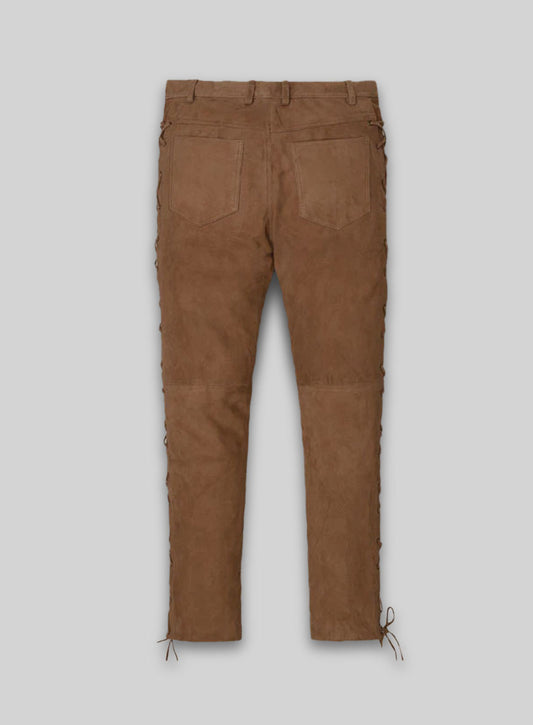 Oak Brown Suede Leather Pants #515
