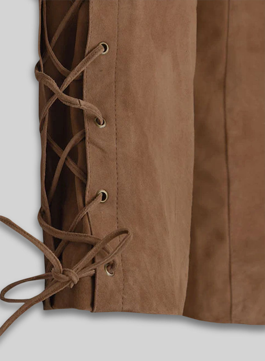 Oak Brown Suede Leather Pants #515