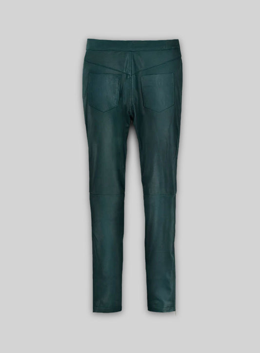 Soft Prussian Blue Zoey Leather Pants
