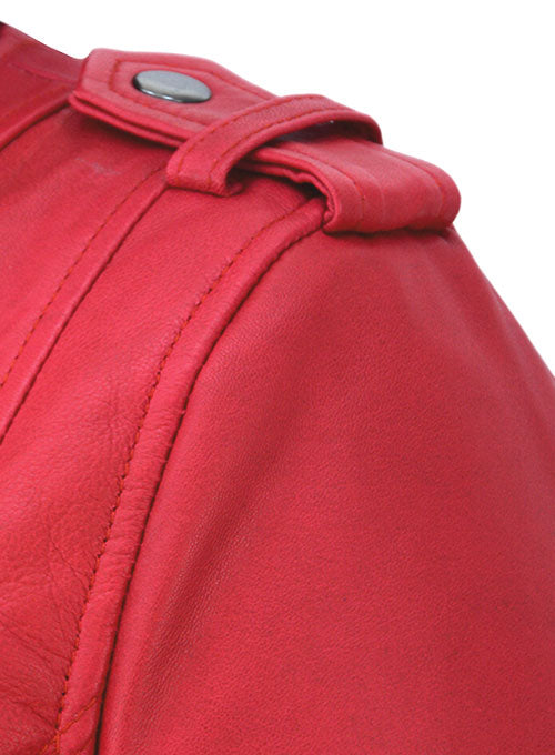 Soft Raspberry Red Leather Jacket # 220 - LeatherCult