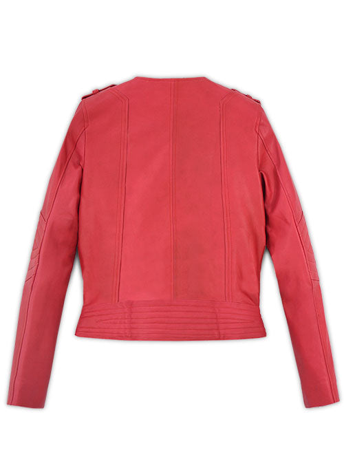 Soft Raspberry Red Leather Jacket # 220 - LeatherCult
