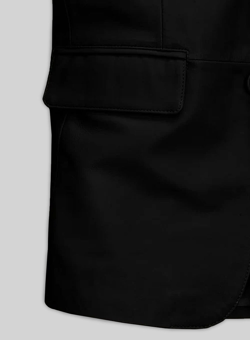 Soft Rich Black Leather Blazer