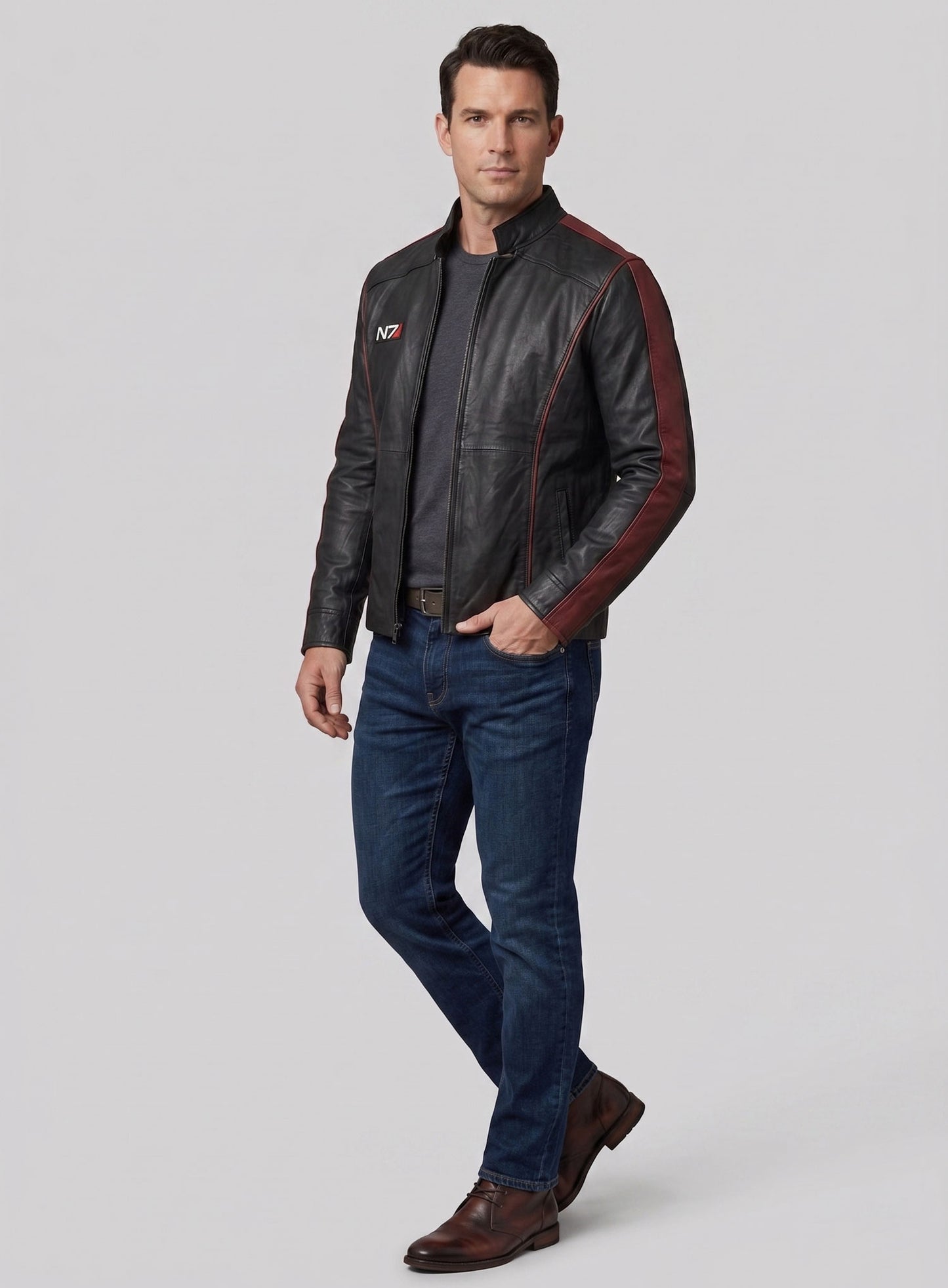 Soft Rich Black Washed & Wax Mass Effect 3 Leather Jacket