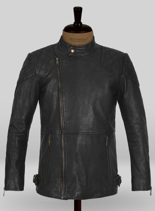 Soft Rich Black Washed & Wax Leather Jacket #613 - LeatherCult