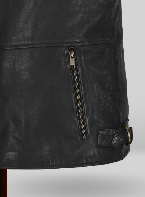 Soft Rich Black Washed & Wax Leather Jacket #613 - LeatherCult