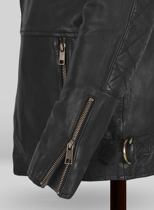 Soft Rich Black Washed & Wax Leather Jacket #613 - LeatherCult