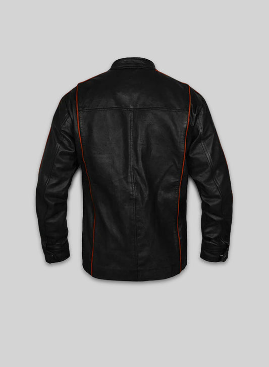 Soft Rich Black Washed & Wax Mass Effect 3 Leather Jacket
