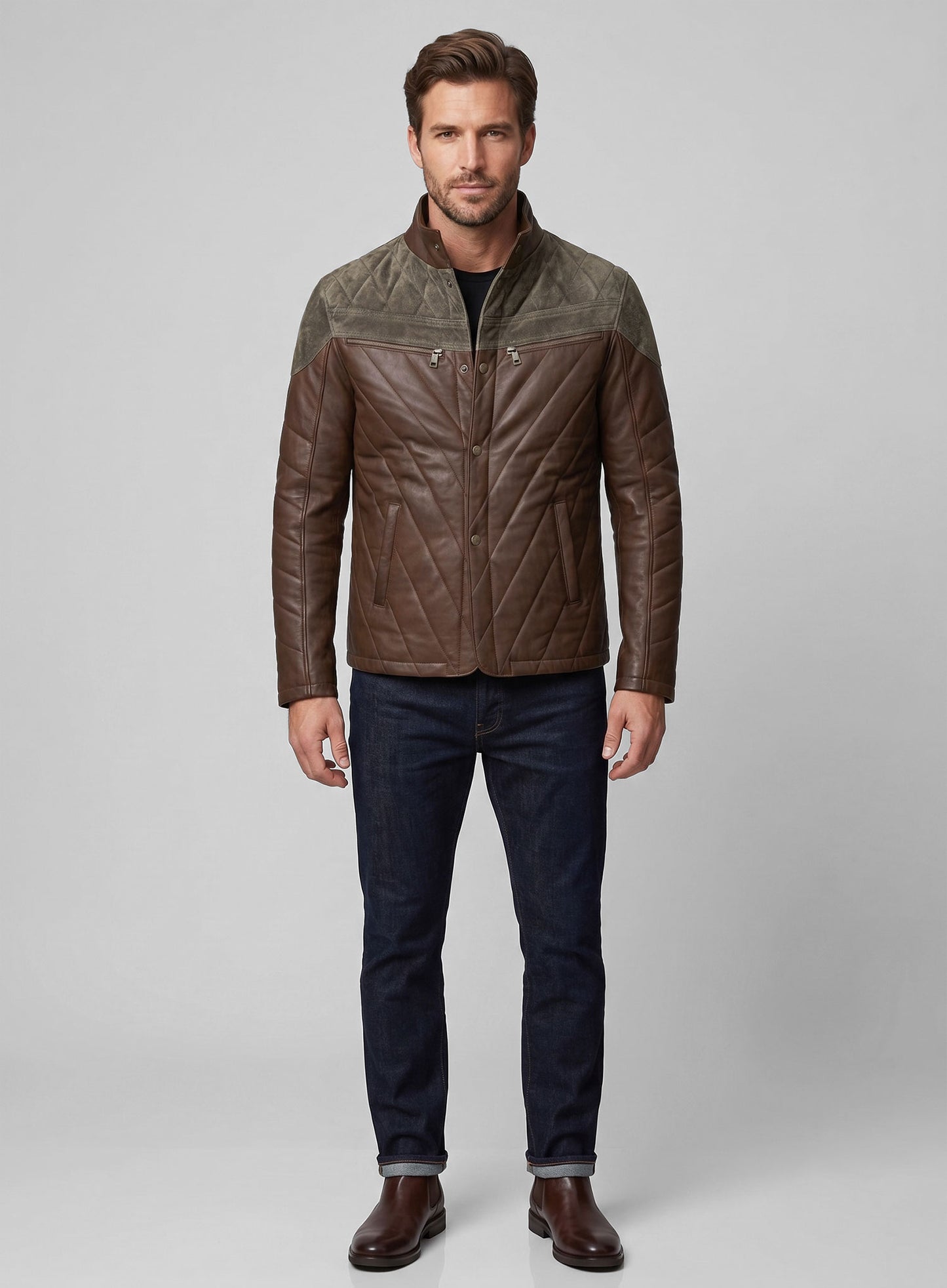 Scottish Brown Lambskin Leather Jacket #635