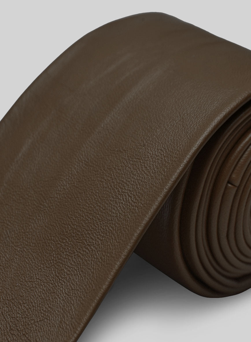 Soft Scottish Brown Leather Tie