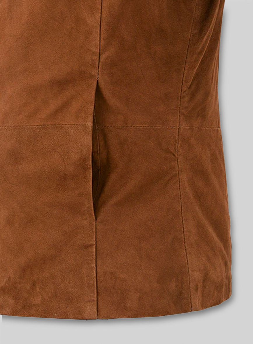 Soft Tan Brown Suede Daniel Craig Spectre Leather Jacket