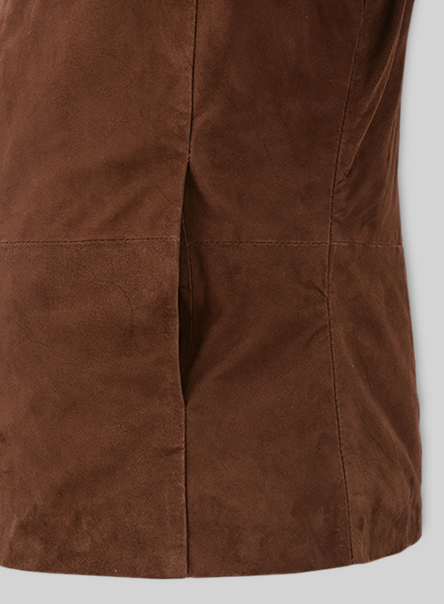 Soft Tan Brown Suede Daniel Craig Spectre Leather Jacket