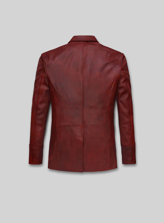 Spanish Red Leather Blazer - #716