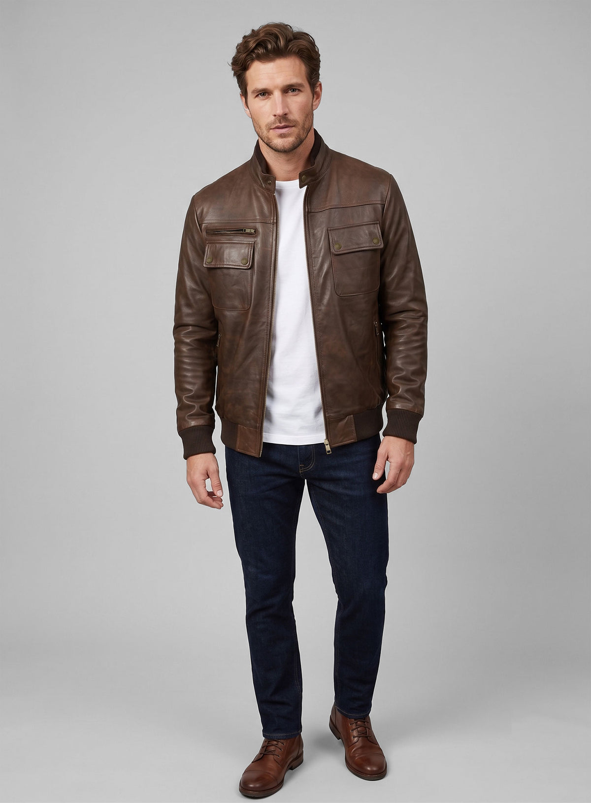 Spanish Brown Leather Jacket # 94