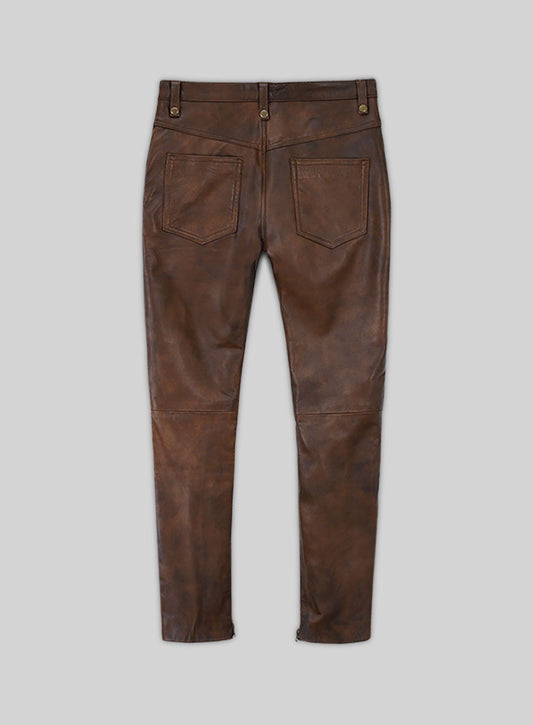 Spanish Brown Gigi Hadid Leather Pants
