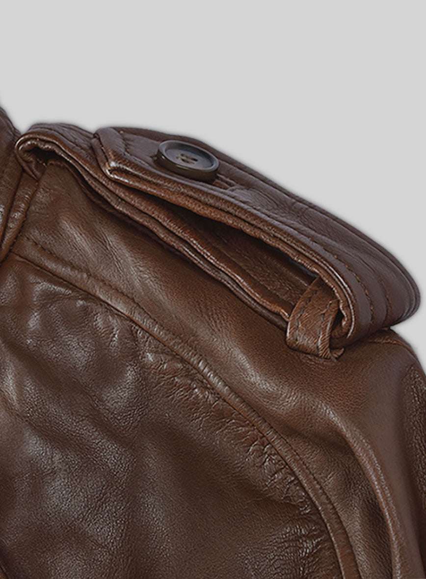 Spanish Brown Leather Long Coat #203