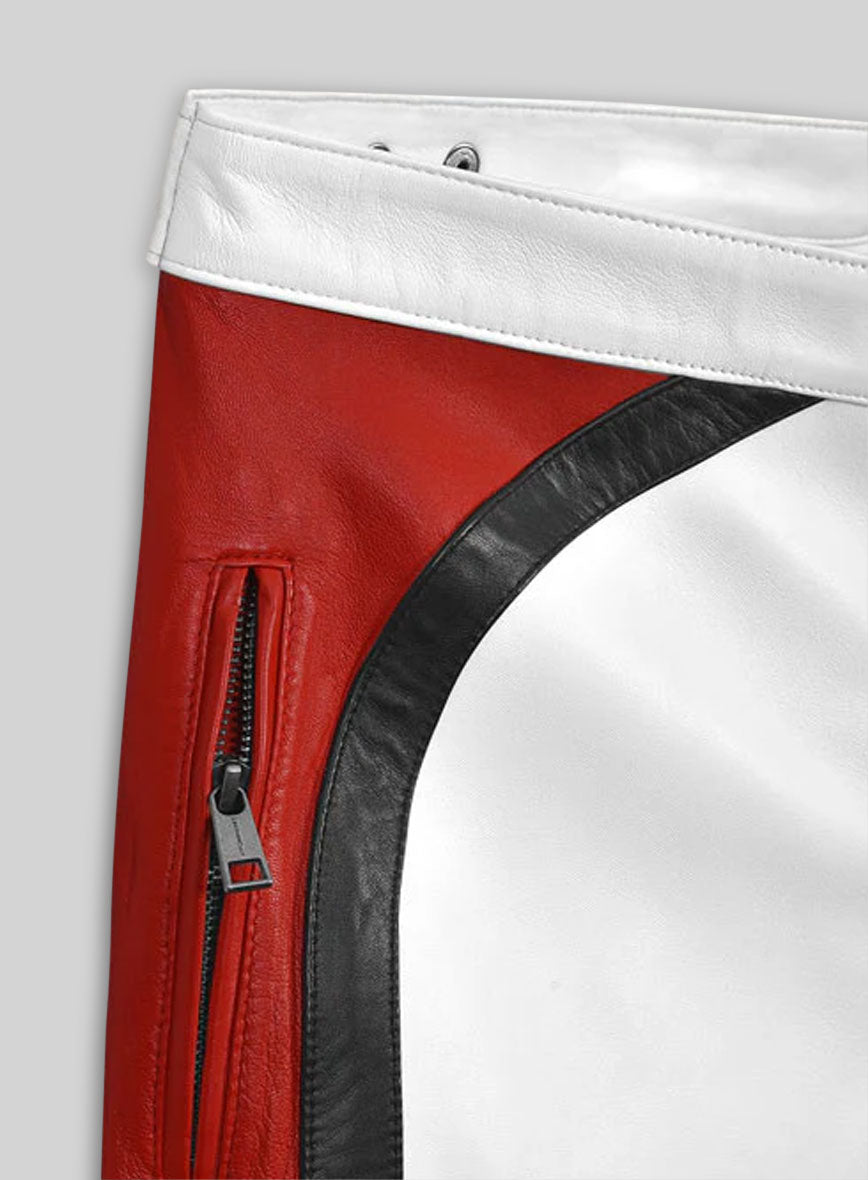 Striped Biker Leather Pants