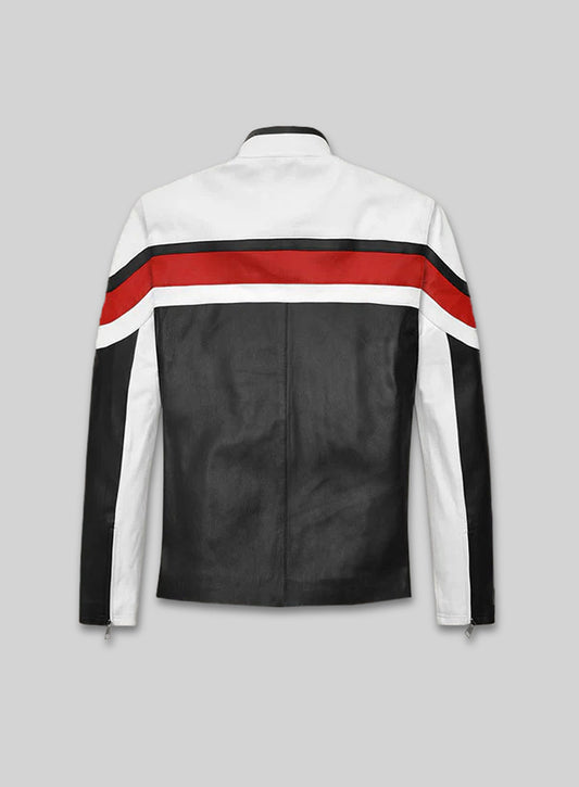 Striped Rocker Leather Jacket