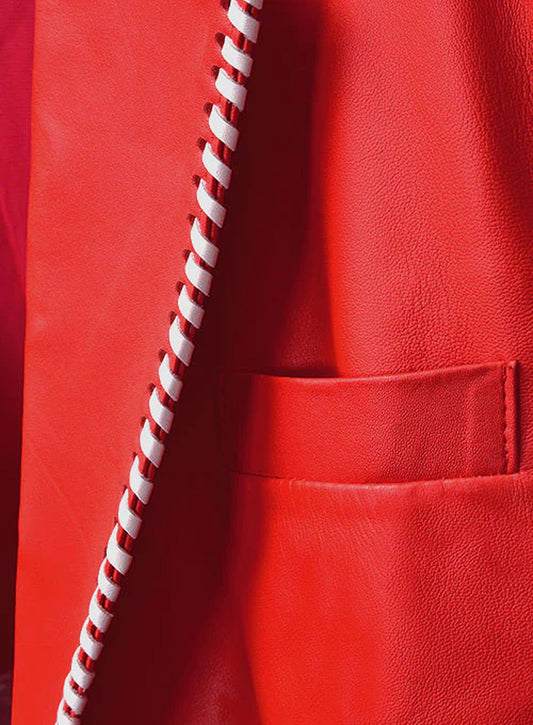 White Striped Red Medieval Blazer