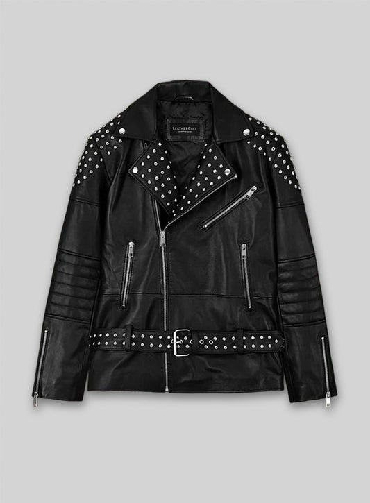 Studded Biker Leather Jacket